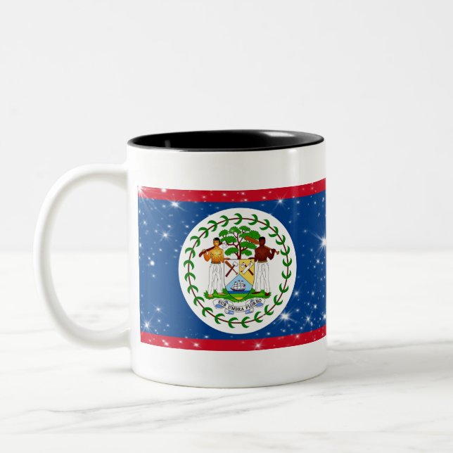 Belize-Flagge Zweifarbige Tasse (Links)