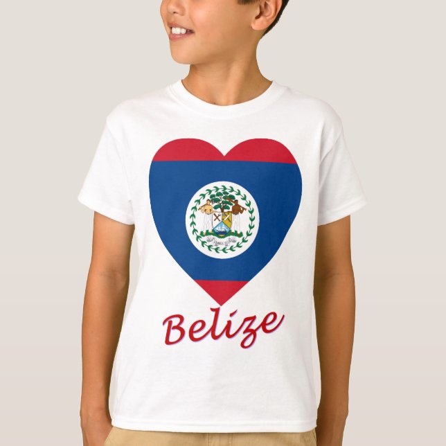 Belize-Flaggen-Herz T-Shirt (Vorderseite)
