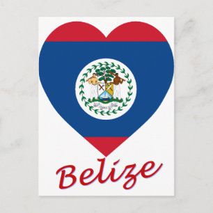 Belize Flaggenherz Postkarte