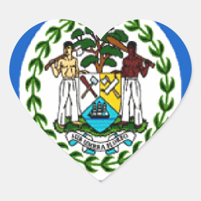 Belize Herz-Aufkleber (Vorderseite)
