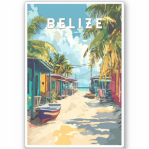 Belize Illustration Travel Art Vintag Aufkleber