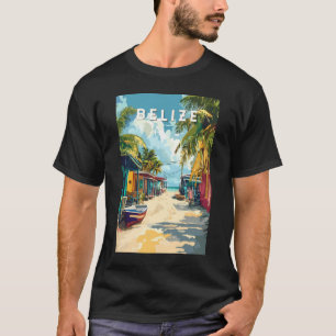 Belize Illustration Travel Art Vintag T-Shirt