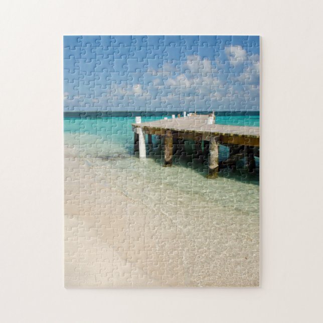 Belize, Karibik, Goff Caye. Eine kleine Insel Puzzle (Vertikal)