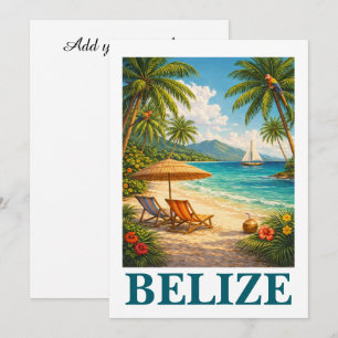 Belize Karibik Tropisch Vintage Reise Karte