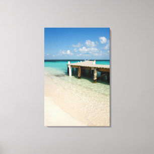 Belize, Karibisches Meer, Goff Caye. Eine kleine I Leinwanddruck