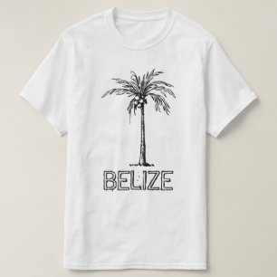 Belize Kokosnuss-Baum schwarz-weiß Design T-Shirt