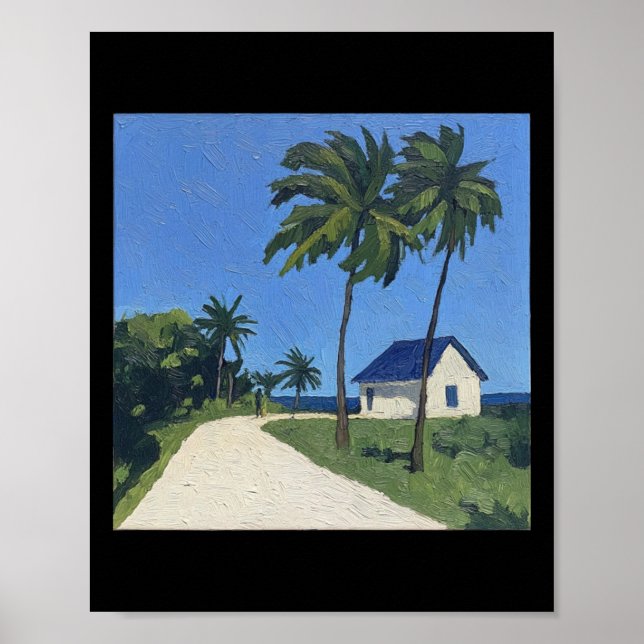 Belize Landscape Postimpressionistischer Malstil Poster (Vorne)