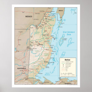 Belize Map (2003) Zentralamerika Poster