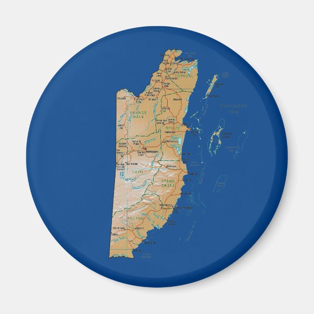 Belize Map Magnet (Vorne)