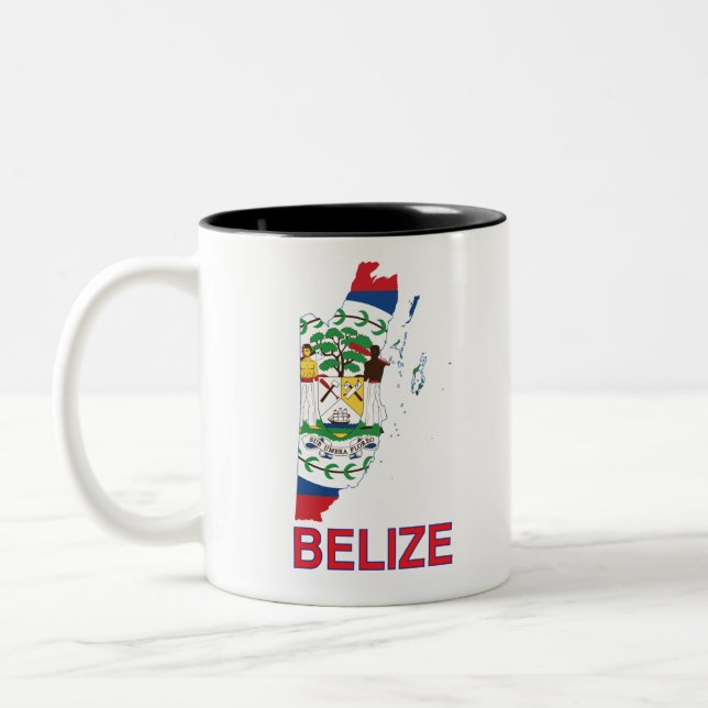 Belize Map Zweifarbige Tasse (Links)