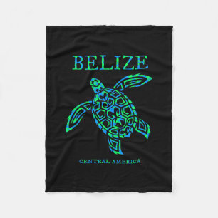 Belize Meeresschildkröte Retro Jungen Mädchen Frau Fleecedecke