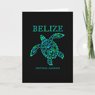 Belize Meeresschildkröte Retro Jungen Mädchen Frau Karte