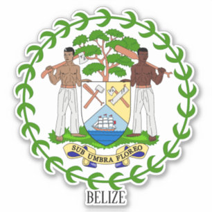 Belize National Coat of Arms Patriotic Aufkleber
