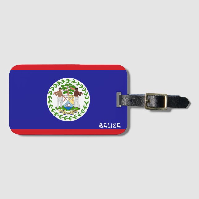 Belize National Flag Patriotic Gepäckanhänger (Vorderseite (Horizontal))