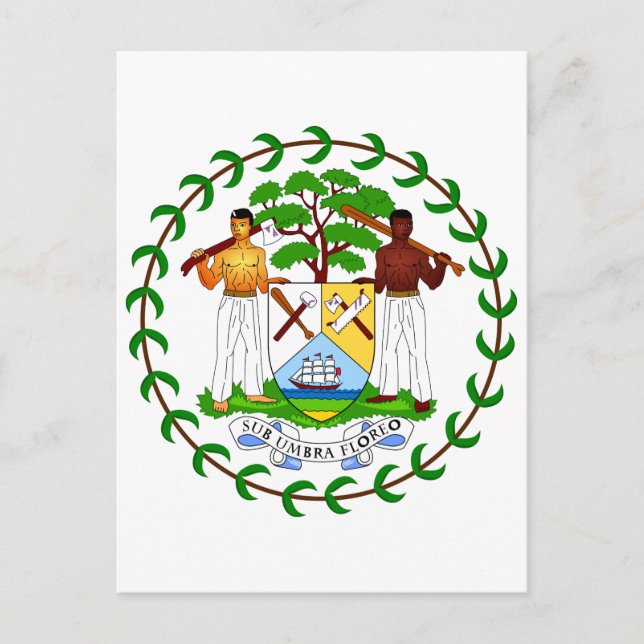 Belize-Offizielle Wappen-Heraldry-Symbol Postkarte (Vorderseite)