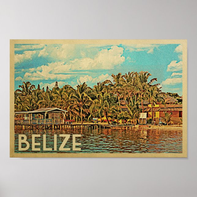 Belize Poster Vintage Travel Poster Caribbean (Vorne)