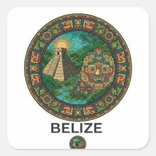 BELIZE QUADRATISCHER AUFKLEBER