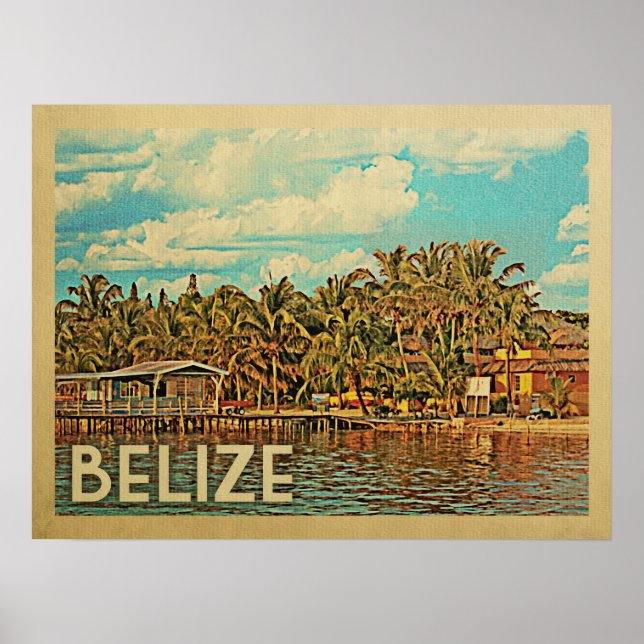 Belize Reise im Vintage-Stil Poster (Vorne)