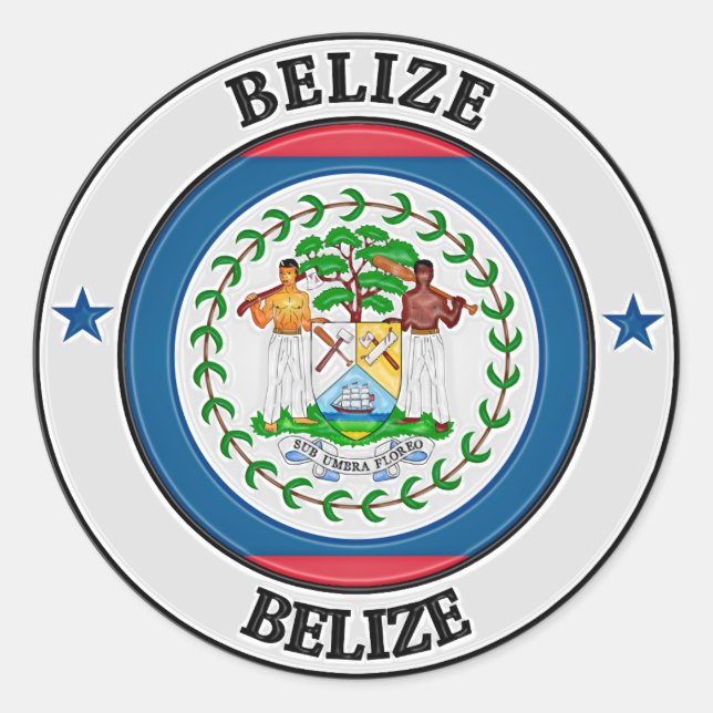 Belize Round Emblem Runder Aufkleber (Vorderseite)