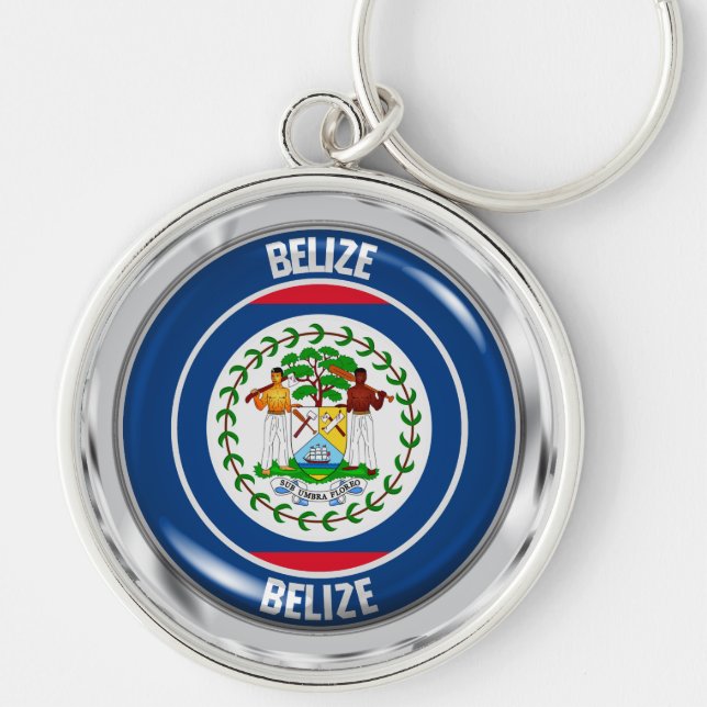 Belize Round Emblem Schlüsselanhänger (Vorne)