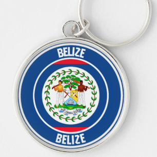 Belize Round Emblem Schlüsselanhänger