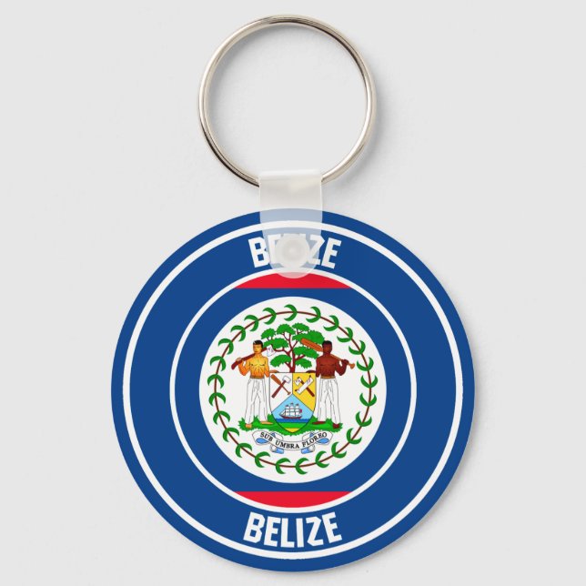Belize Round Emblem Schlüsselanhänger (Vorderseite)