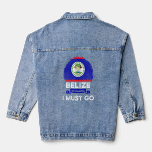 Belize ruft an, ich muss die Belizeans Flag Herita Jeansjacke