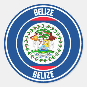 Belize RundEmblem Runder Aufkleber