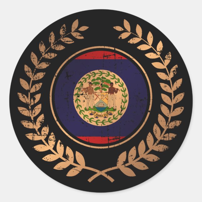 Belize Runder Aufkleber (Vorderseite)