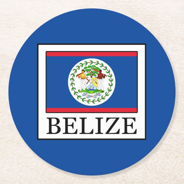 Belize Runder Pappuntersetzer (Vorderseite)
