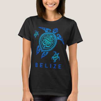 Belize Sea Blue Tribal Turtle T-Shirt