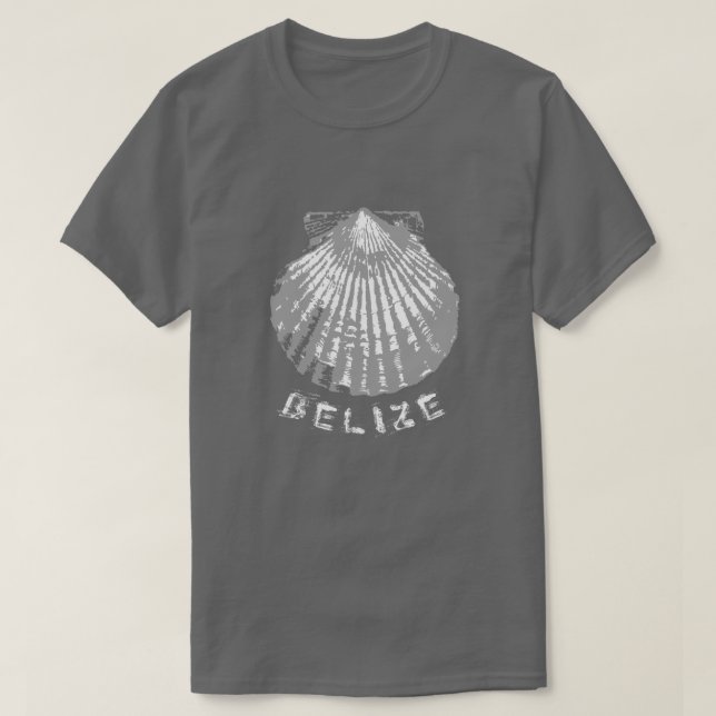 Belize Seashell bedrückt T-Shirt (Design vorne)