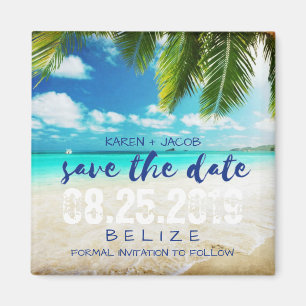 Belize-Strand-Hochzeit in Urlaubsort Save the Date Magnet