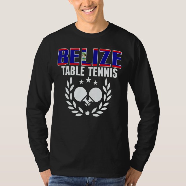 Belize Table Tennis   Belizean Ping Pong Team Supp T-Shirt (Vorderseite)