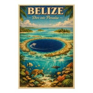 BELIZE – Tauche ein ins Paradies Poster