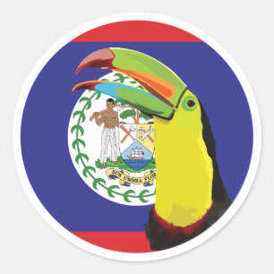 Belize Toucan Belizes Nationale Tierflagge Runder Aufkleber