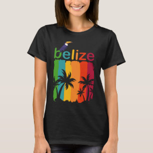 Belize Travel Poster T-Shrit, Reiseroute Retro T-Shirt