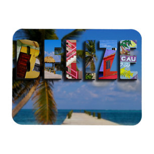 Belize Tropical Beach Blue Ocean Travel Foto Magnet