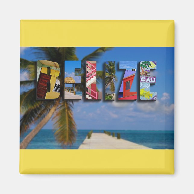 Belize Tropical Beach Blue Ocean Travel Fotos Magnet (Vorne)