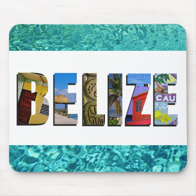 Belize Tropical Beach Blue Ocean Travel Fotos Mousepad (Vorne)