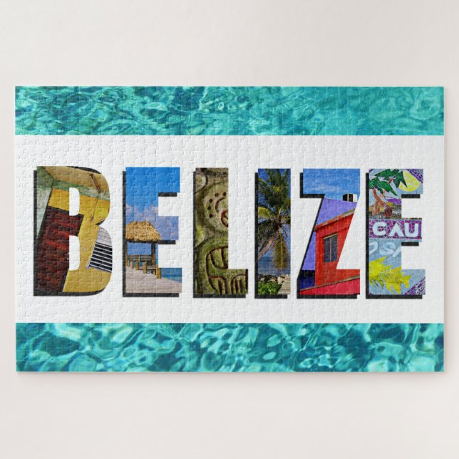 Belize Tropical Beach Blue Ocean Travel Fotos Puzzle (Horizontal)