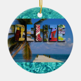 Belize Tropical Beach Blue Ocean Weihnachten Keramik Ornament