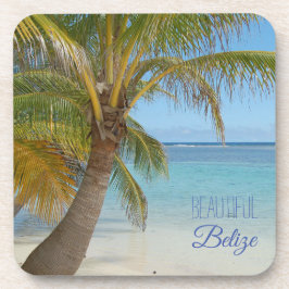 Belize Tropical Palm Tree Beach Scene Foto Getränkeuntersetzer