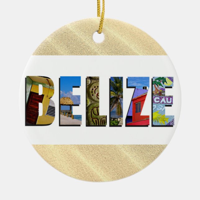 Belize Tropical Sand Beach Reisen Fotos Weihnachte Keramik Ornament (Vorne)