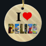 Belize Tropical Sand Beach Reisen Fotos Weihnachte Keramik Ornament<br><div class="desc">Zeigen Sie allen Ihre Liebe für das Land Belize mit diesem Ornament,  das Fotos von Ambergris Caye,  Caye Caulker und Maya-Ruinen enthält,  die über einen tropischen Sandstrand.</div>