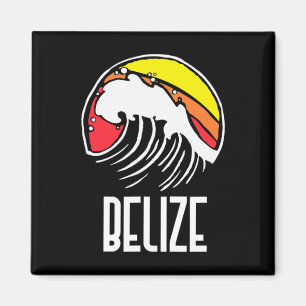 Belize Vintage 80er Retro Surfen Strand Wellen Gra Magnet