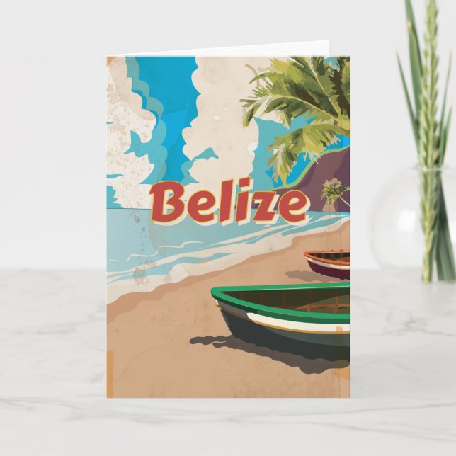 Belize Vintage Reiseplakat Feiertagskarte (Vorderseite)