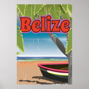Belize Vintage-Urlaubsposter Poster