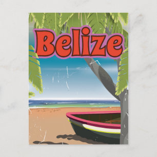 Belize Vintage-Urlaubsposter Postkarte