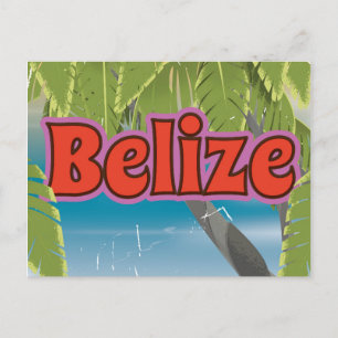 Belize Vintage-Urlaubsposter Postkarte